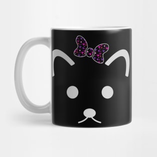 Funny colorful cat with hearts | Pattern with hearts and cat Mug